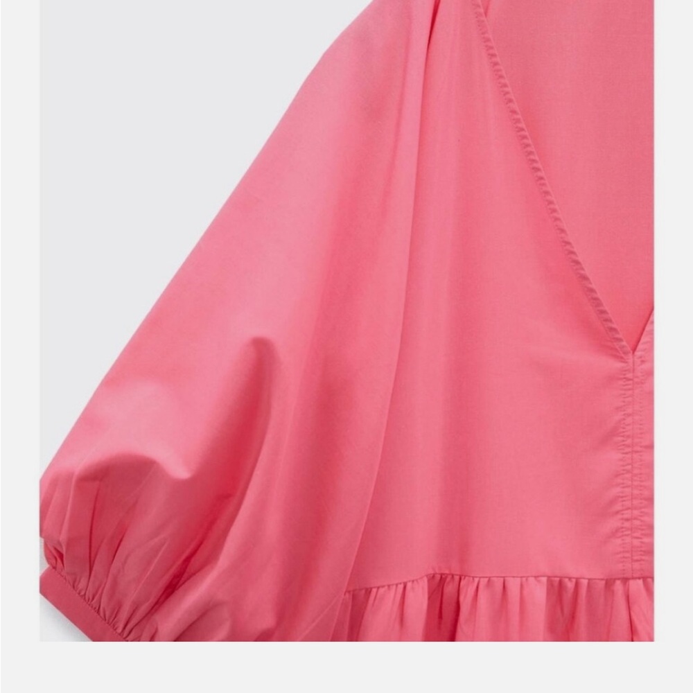 NWT Zara Coral Tiered Maxi Dress - Picture 4 of 6